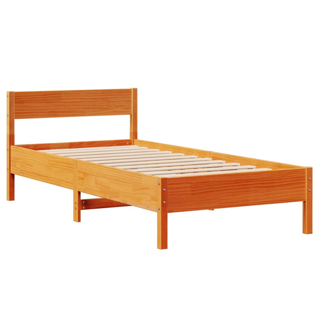 vidaXL Letto senza Materasso Marrone Cera 90x200 cm Legno di Pino