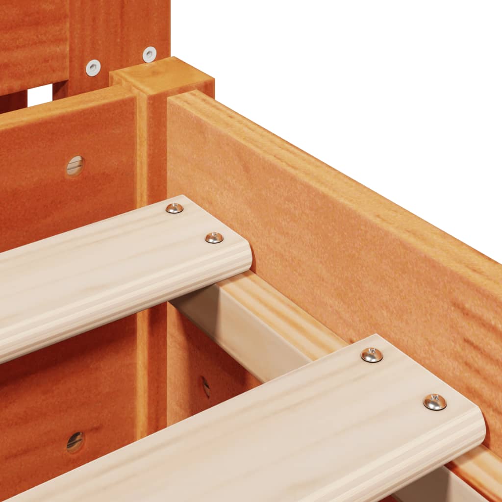 vidaXL Letto senza Materasso Marrone Cera 90x200 cm Legno di Pino