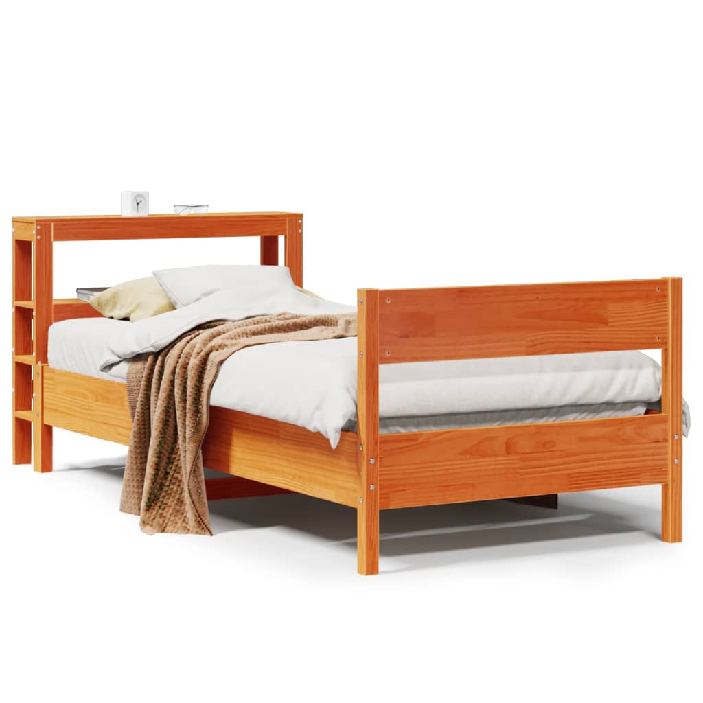 vidaXL Letto senza Materasso Marrone Cera 90x200 cm Legno di Pino
