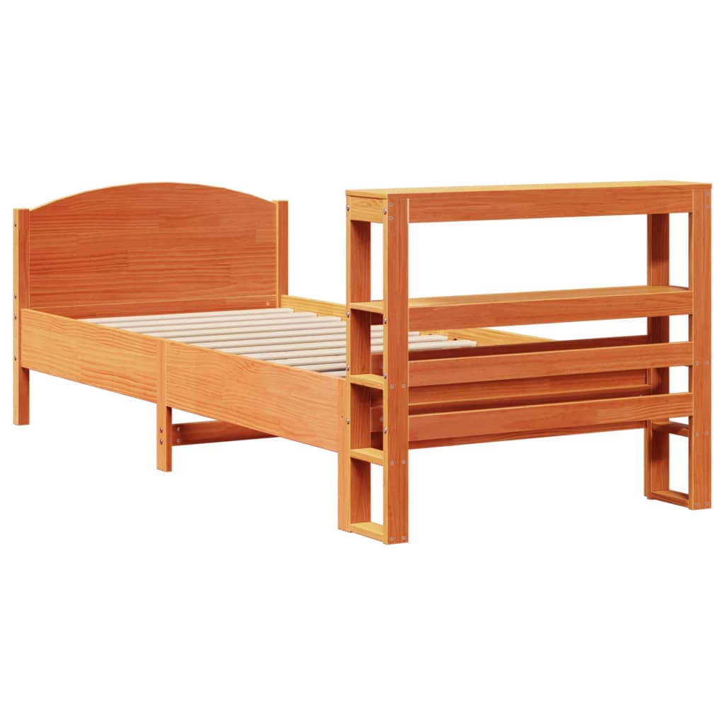 vidaXL Letto senza Materasso Marrone Cera 90x200 cm Legno di Pino