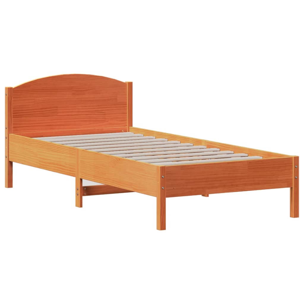 vidaXL Letto senza Materasso Marrone Cera 90x200 cm Legno di Pino