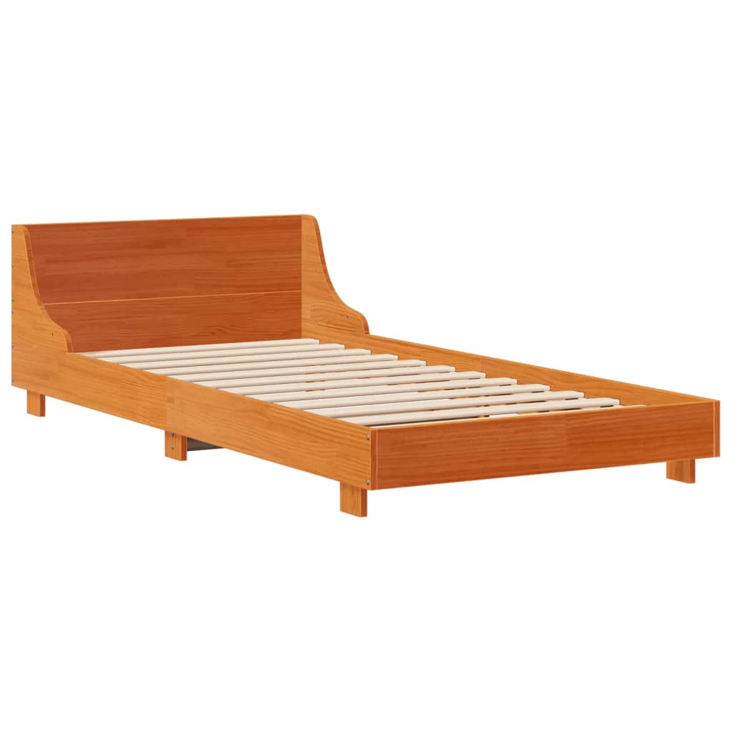 vidaXL Letto senza Materasso Marrone Cera 90x200 cm Legno di Pino