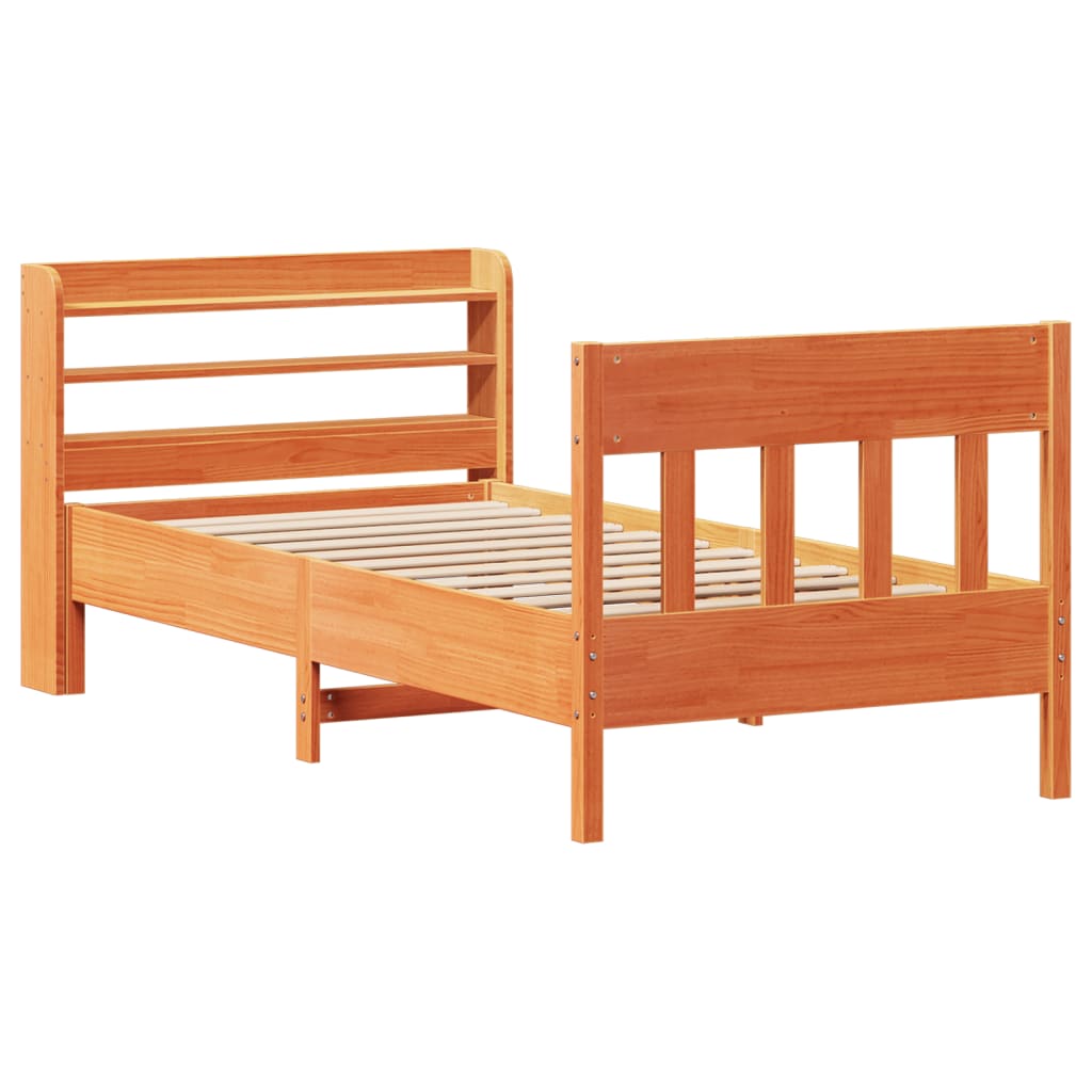 vidaXL Letto senza Materasso Marrone Cera 90x200 cm Legno di Pino