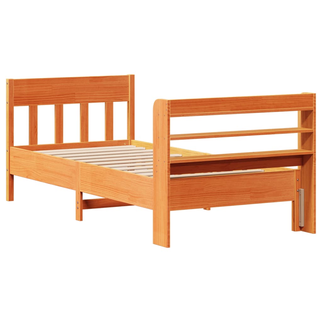 vidaXL Letto senza Materasso Marrone Cera 90x200 cm Legno di Pino