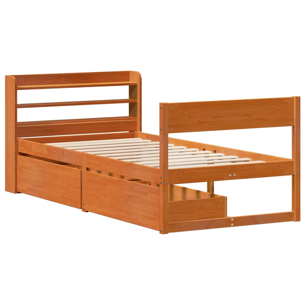 vidaXL Letto senza Materasso Marrone Cera 90x190 cm in Legno di Pino
