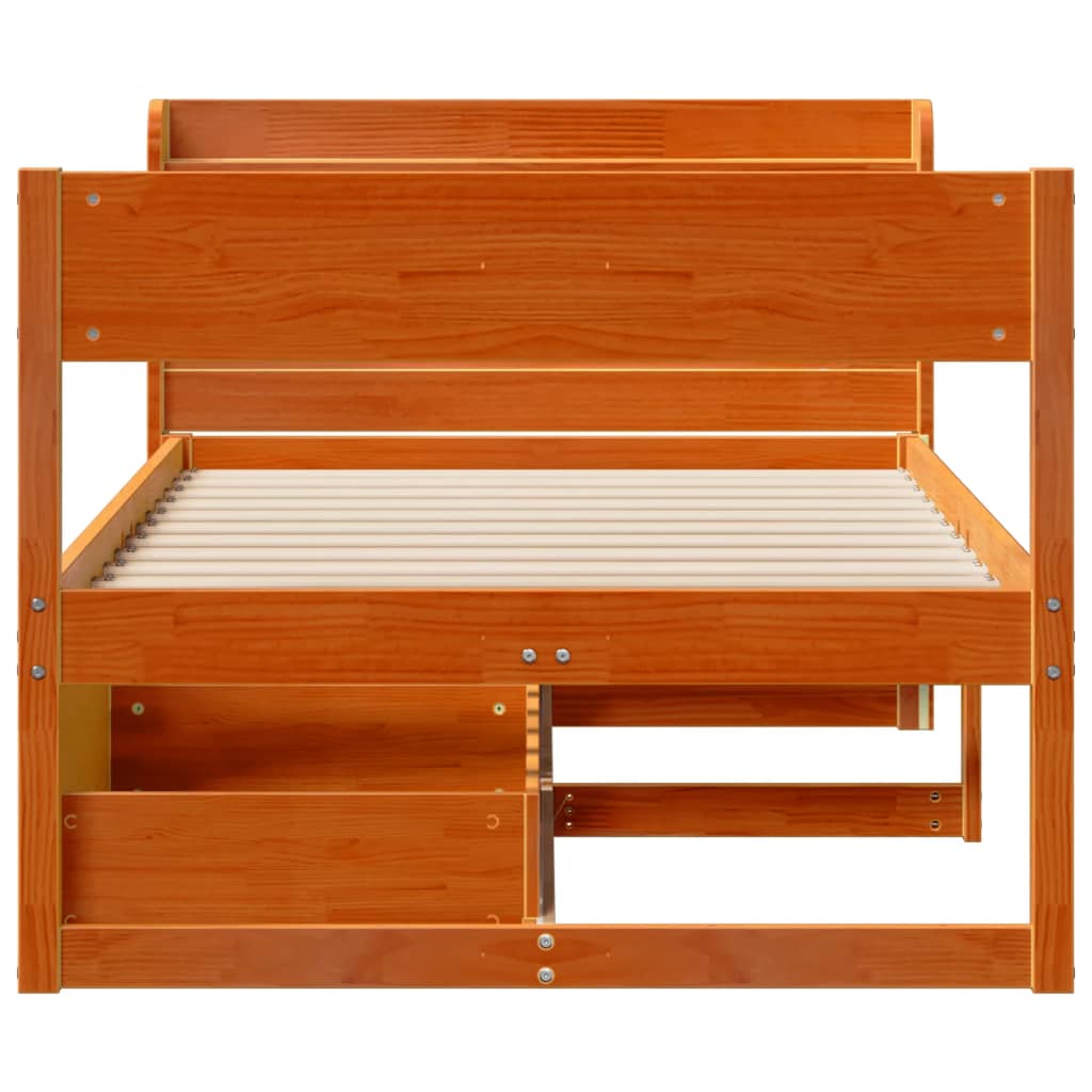 vidaXL Letto senza Materasso Marrone Cera 90x190 cm in Legno di Pino