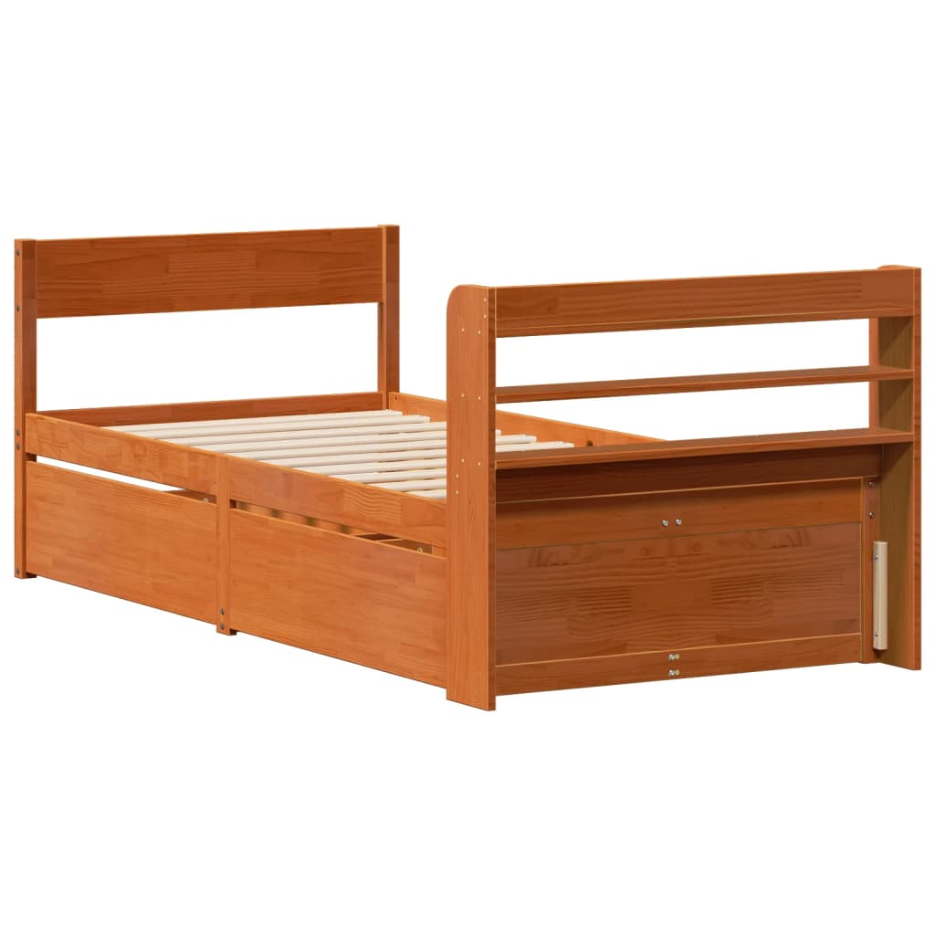 vidaXL Letto senza Materasso Marrone Cera 90x190 cm in Legno di Pino