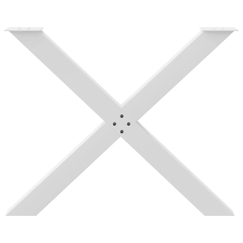 vidaXL Gambe Tavolo Pranzo Forma X 2pz Bianco 90x(72-73)cm Acciaio