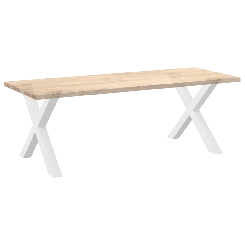 vidaXL Gambe Tavolo Pranzo Forma X 2pz Bianco 90x(72-73)cm Acciaio