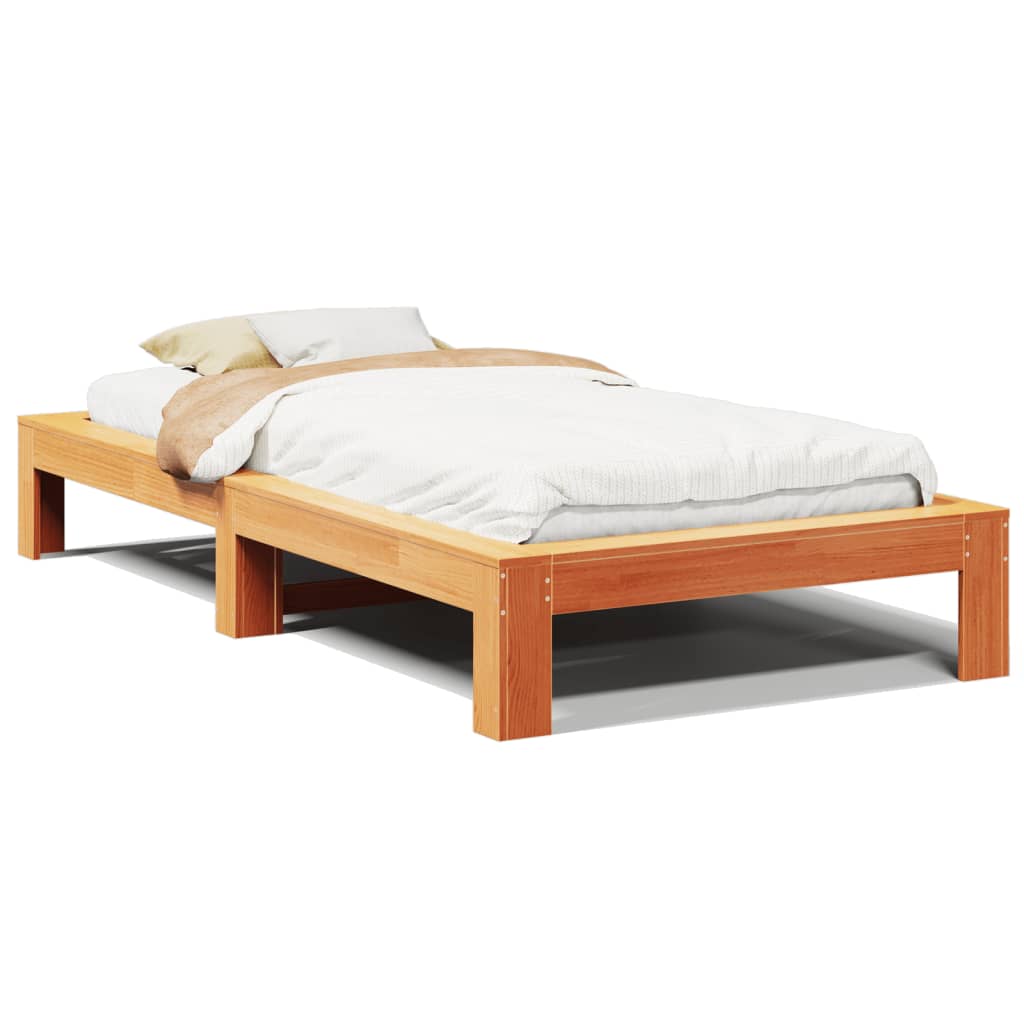 vidaXL Letto senza Materasso Marrone Cera 90x190 cm in Legno di Pino