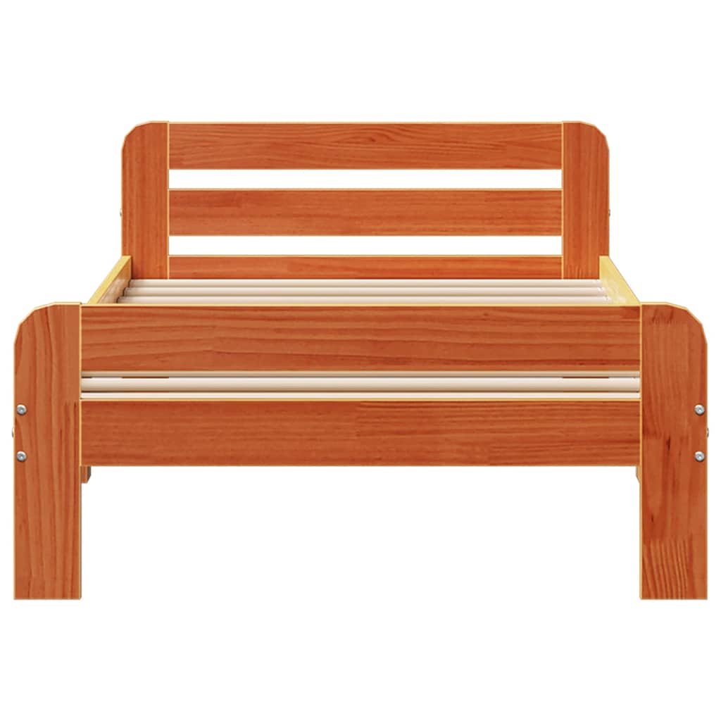 vidaXL Letto senza Materasso Marrone Cera 90x200 cm Legno di Pino