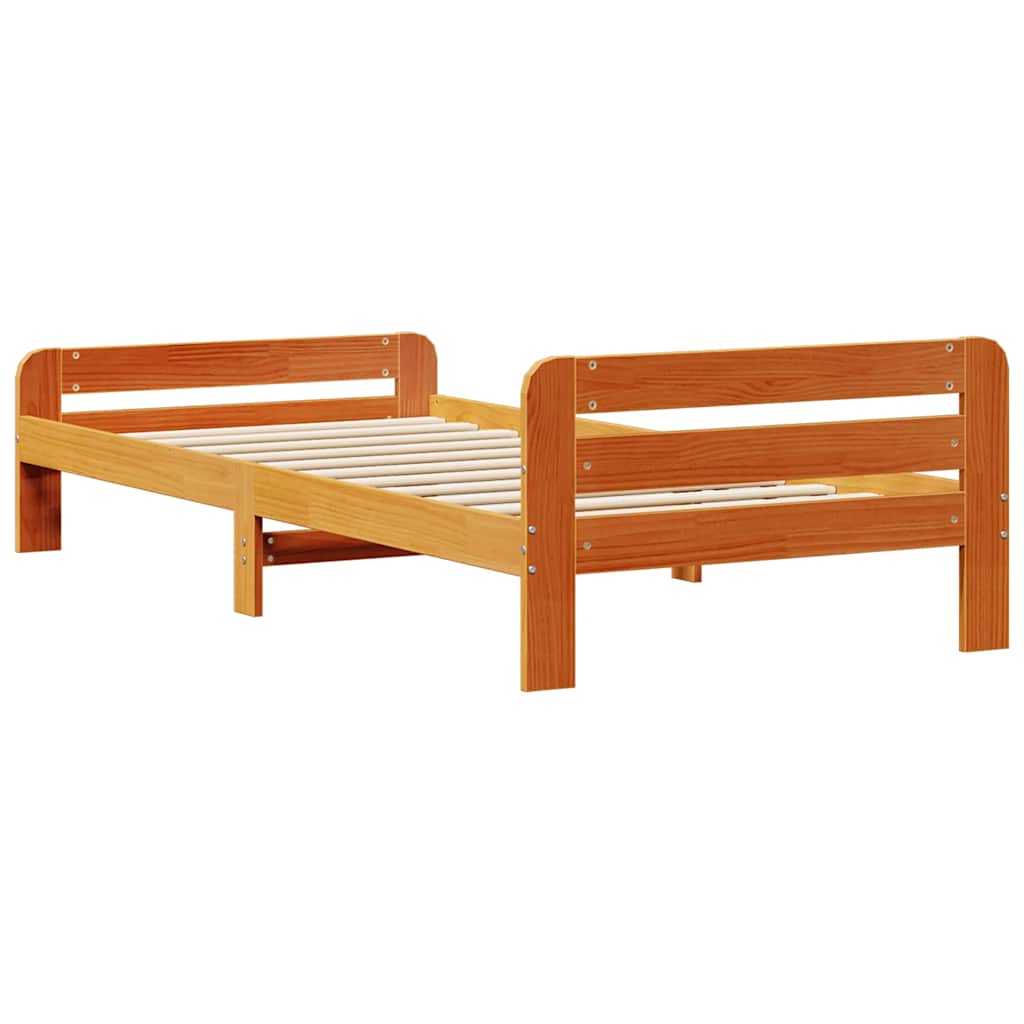 vidaXL Letto senza Materasso Marrone Cera 90x200 cm Legno di Pino
