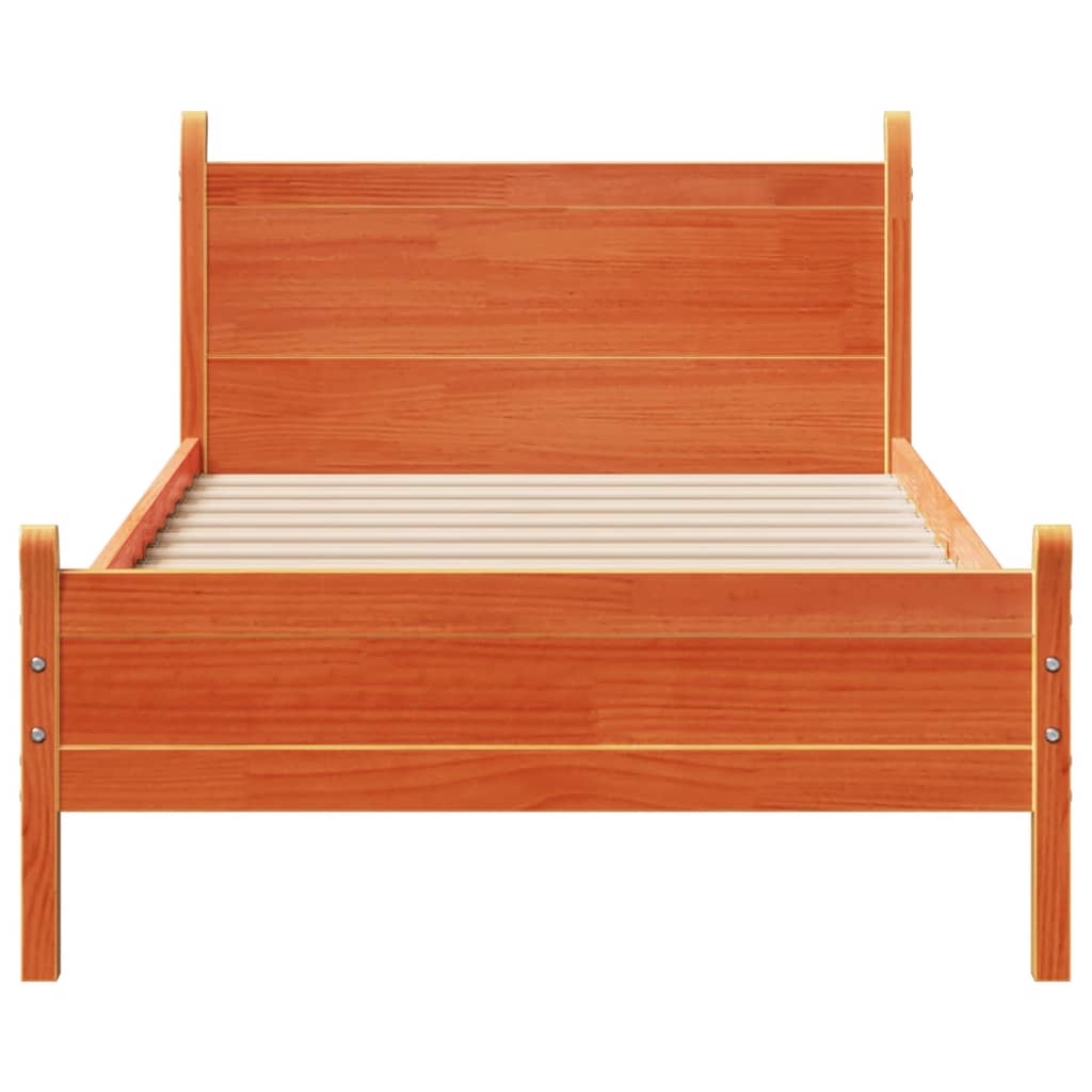 vidaXL Letto senza Materasso Marrone Cera 90x200 cm Legno di Pino