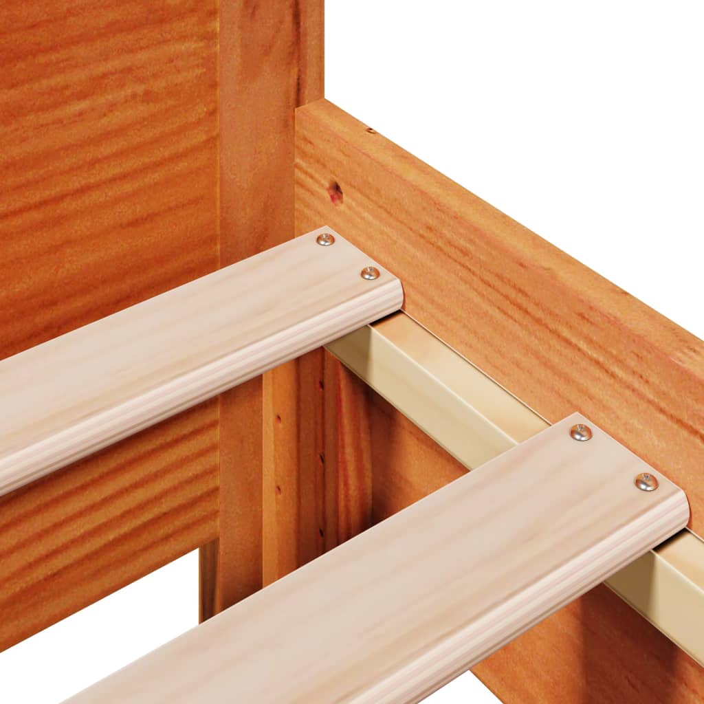 vidaXL Letto senza Materasso Marrone Cera 90x200 cm Legno di Pino