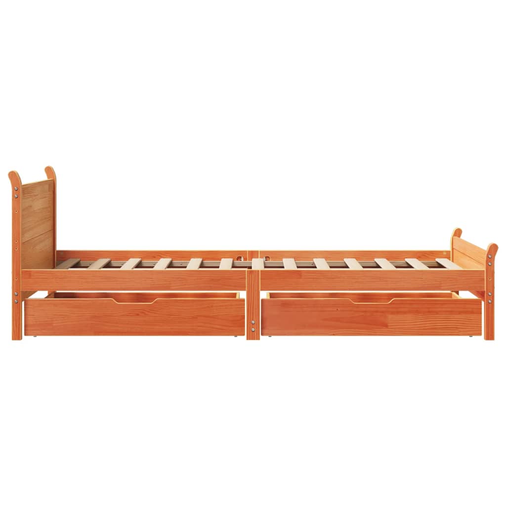 vidaXL Letto senza Materasso Marrone Cera 90x200 cm Legno di Pino