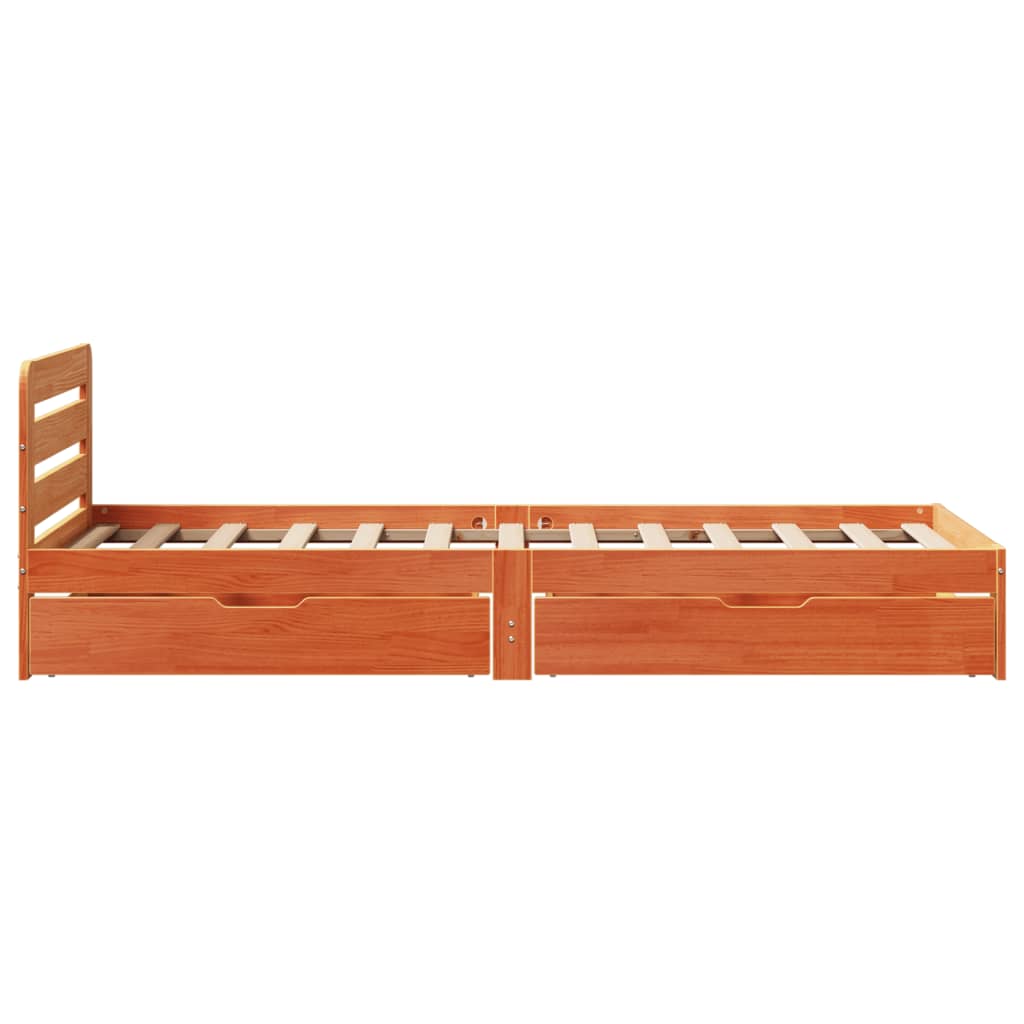vidaXL Letto senza Materasso Marrone Cera 75x190 cm in Legno di Pino VIDAXL