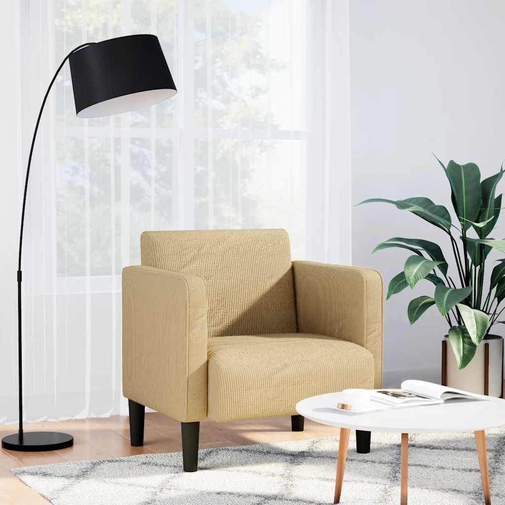 vidaXL Divano Sedia con Braccioli Verde Chiaro Grigio 54 cm Tessuto