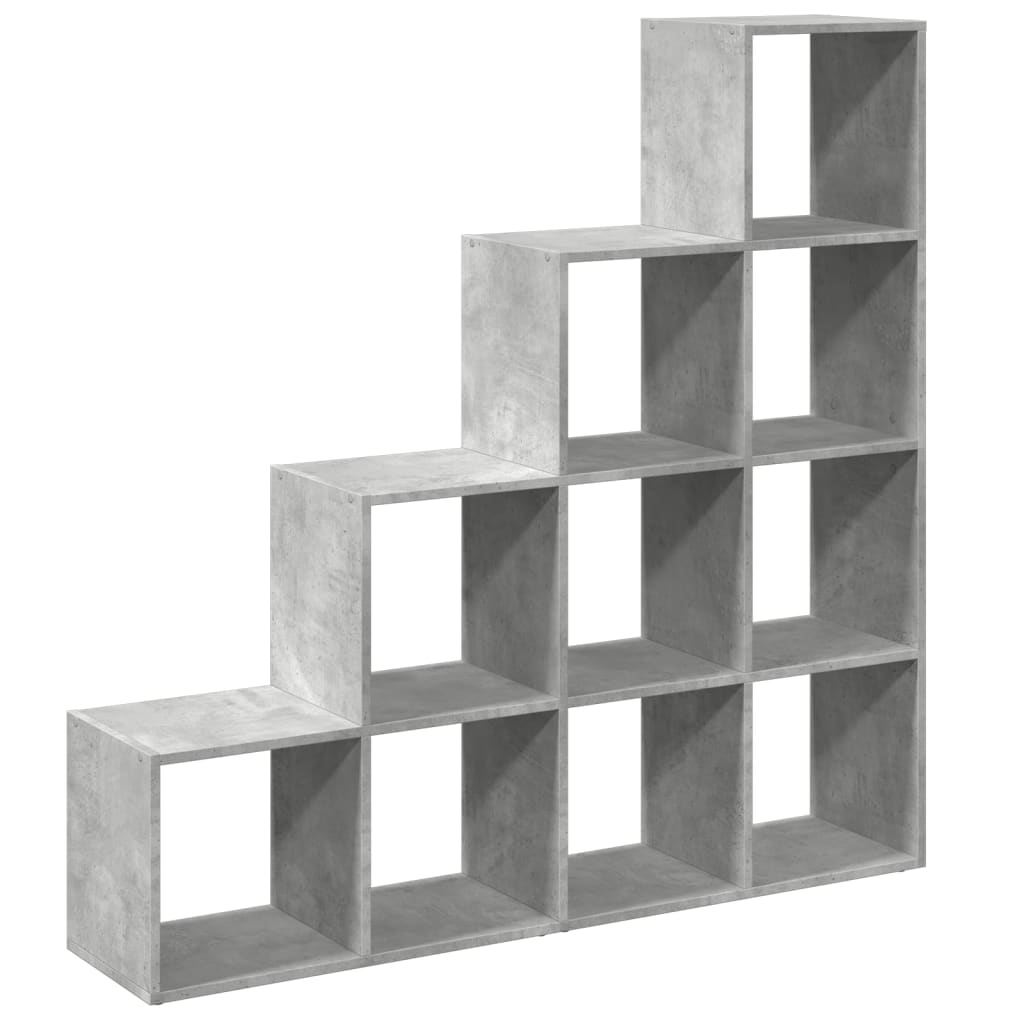 vidaXL Libreria 4 Ripiani Grigio Cemento 131,5x29x131,5 cm Truciolato VIDAXL