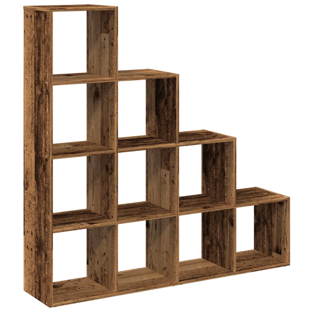vidaXL Libreria a 4 Ripiani Legno Vecchio 131,5x29x131,5 cm Truciolato