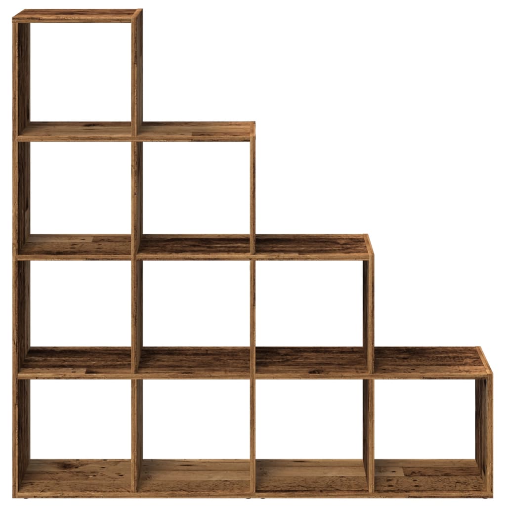 vidaXL Libreria a 4 Ripiani Legno Vecchio 131,5x29x131,5 cm Truciolato