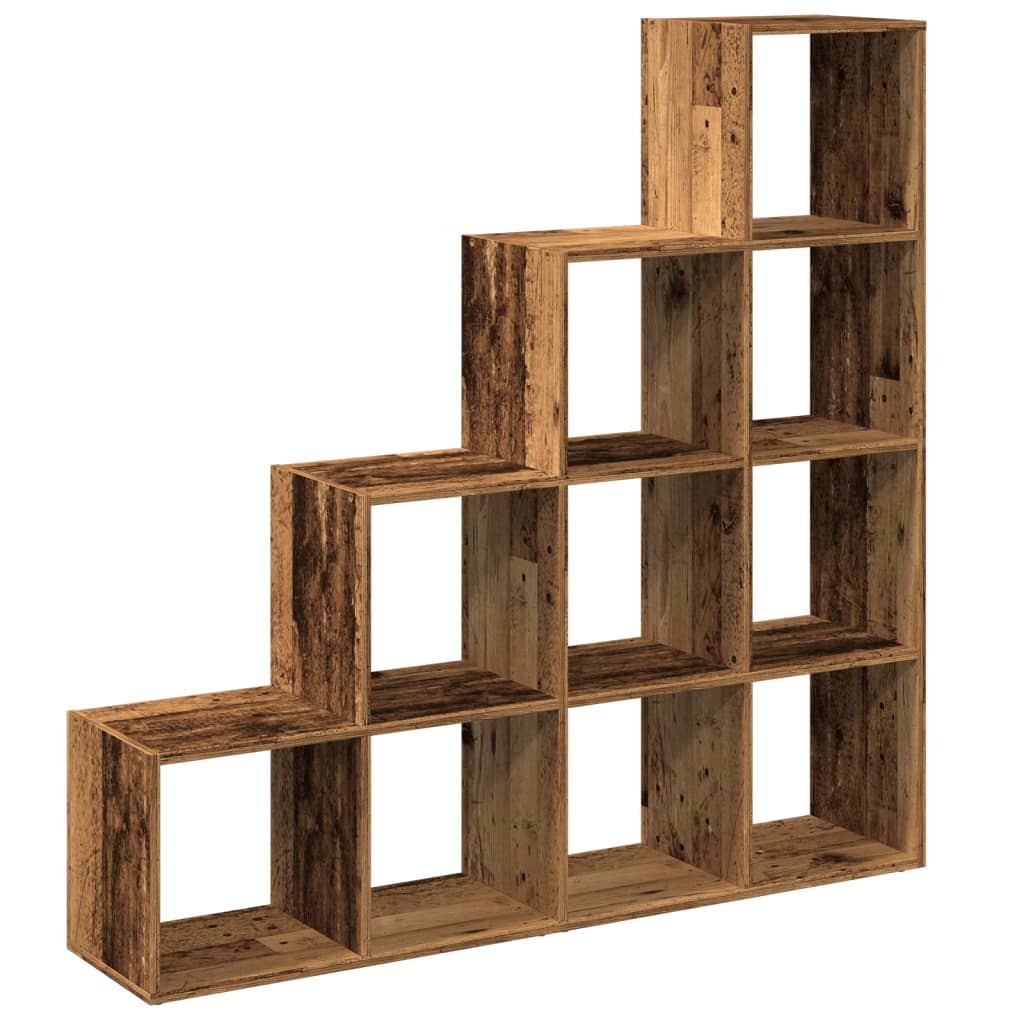 vidaXL Libreria a 4 Ripiani Legno Vecchio 131,5x29x131,5 cm Truciolato