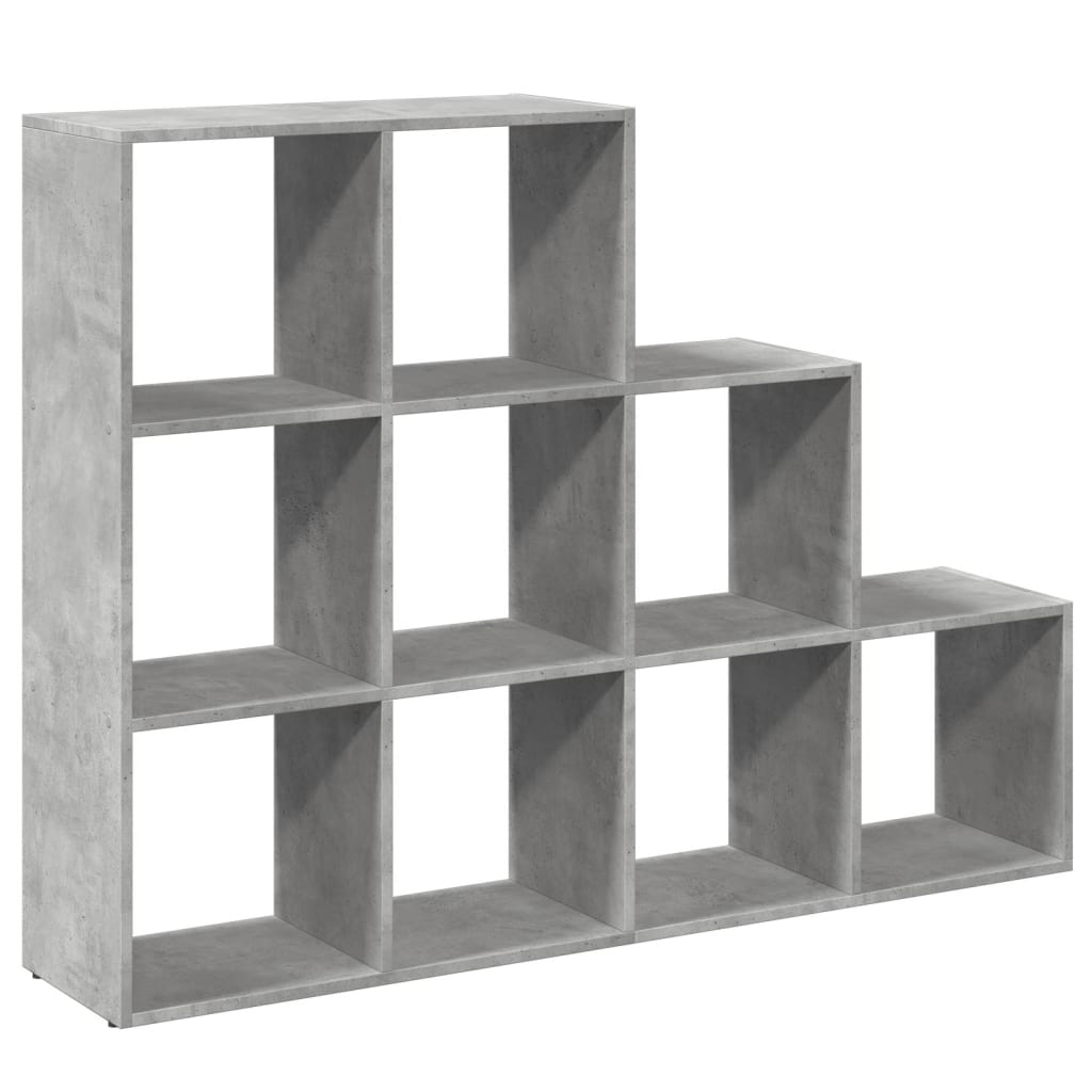 vidaXL Libreria 4 Ripiani Grigio Cemento 137,5x29x103,5 cm Truciolato VIDAXL