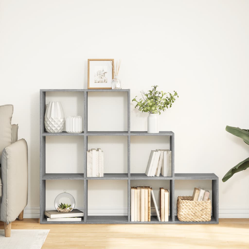 vidaXL Libreria 3 Ripiani Grigio Sonoma 137,5x29x103,5 cm Truciolato