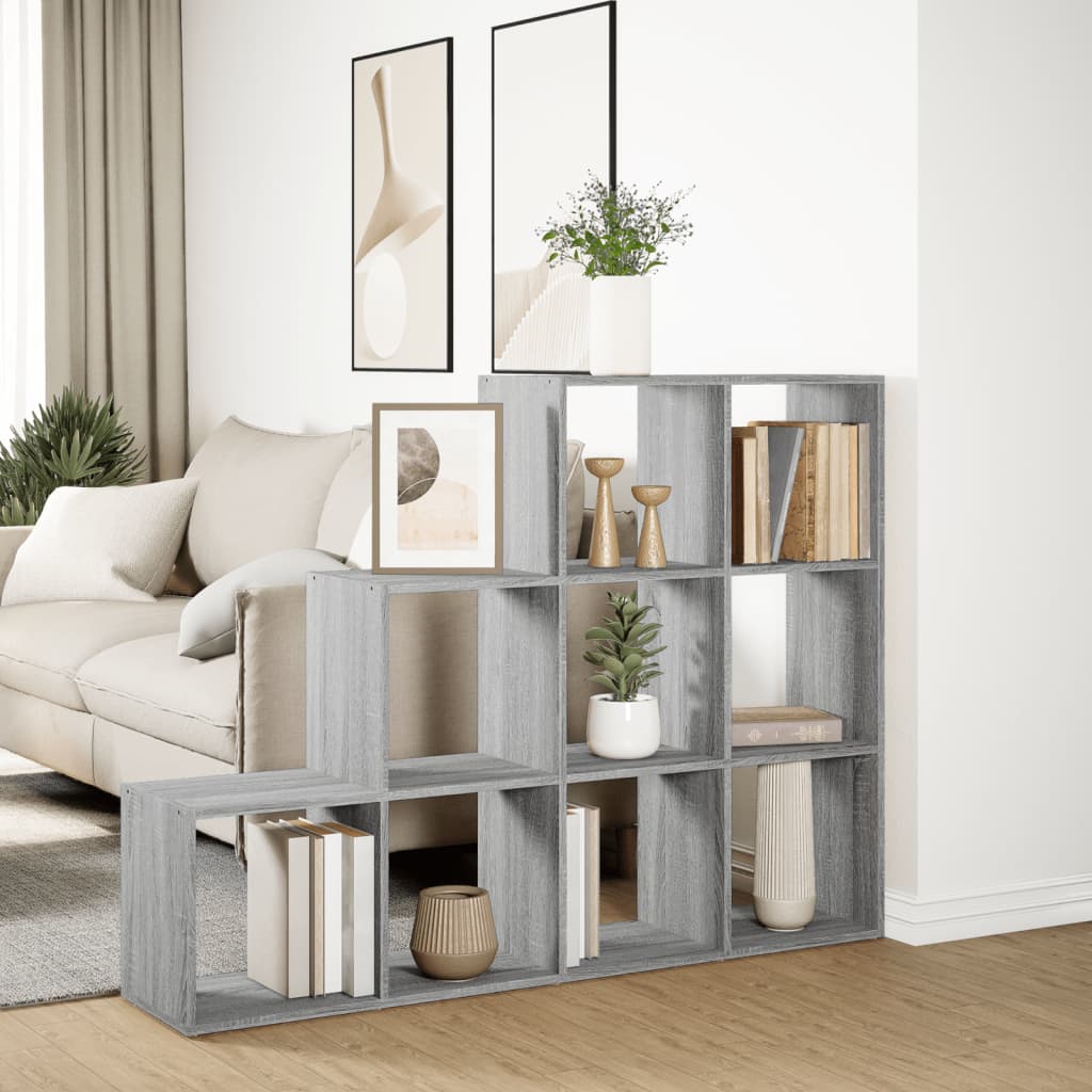 vidaXL Libreria 3 Ripiani Grigio Sonoma 137,5x29x103,5 cm Truciolato