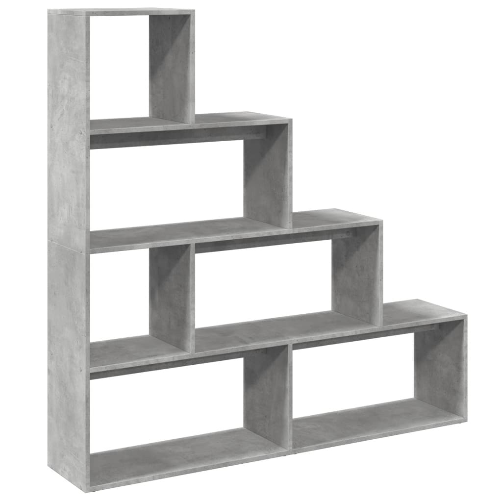 vidaXL Libreria 4Ripiani Grigio Cemento 143,5x29x143,5cm Truciolato