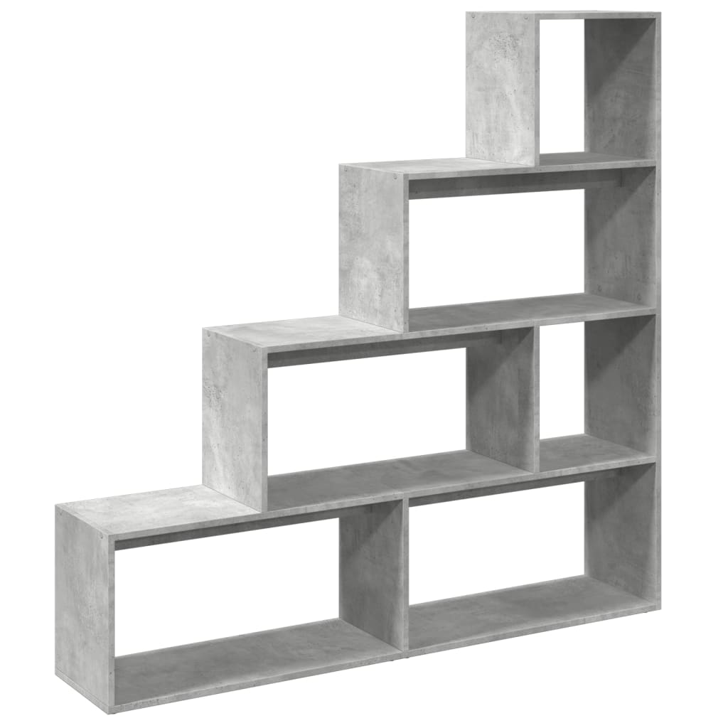 vidaXL Libreria 4Ripiani Grigio Cemento 143,5x29x143,5cm Truciolato