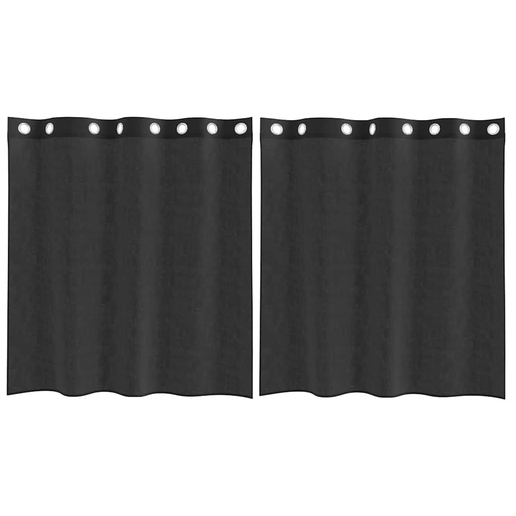 vidaXL Tende in Voile con Occhielli 2 pz Nero 140x140 cm