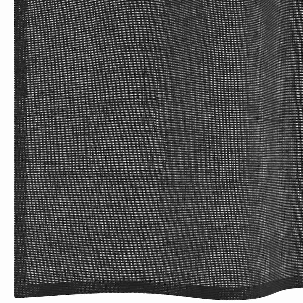 vidaXL Tende in Voile con Occhielli 2 pz Nero 140x140 cm