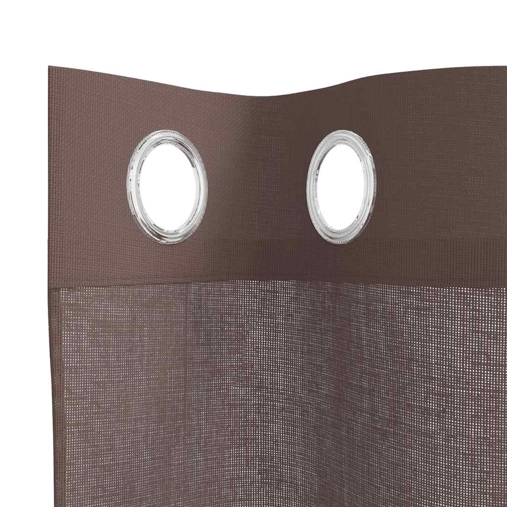 vidaXL Tende in Voile con Occhielli 2 pz Marrone 140x225 cm