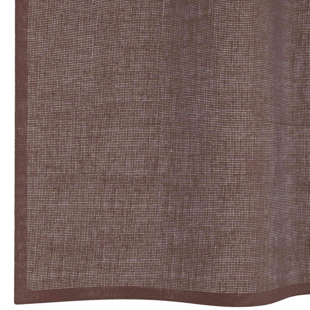 vidaXL Tende in Voile con Occhielli 2 pz Marrone 140x225 cm
