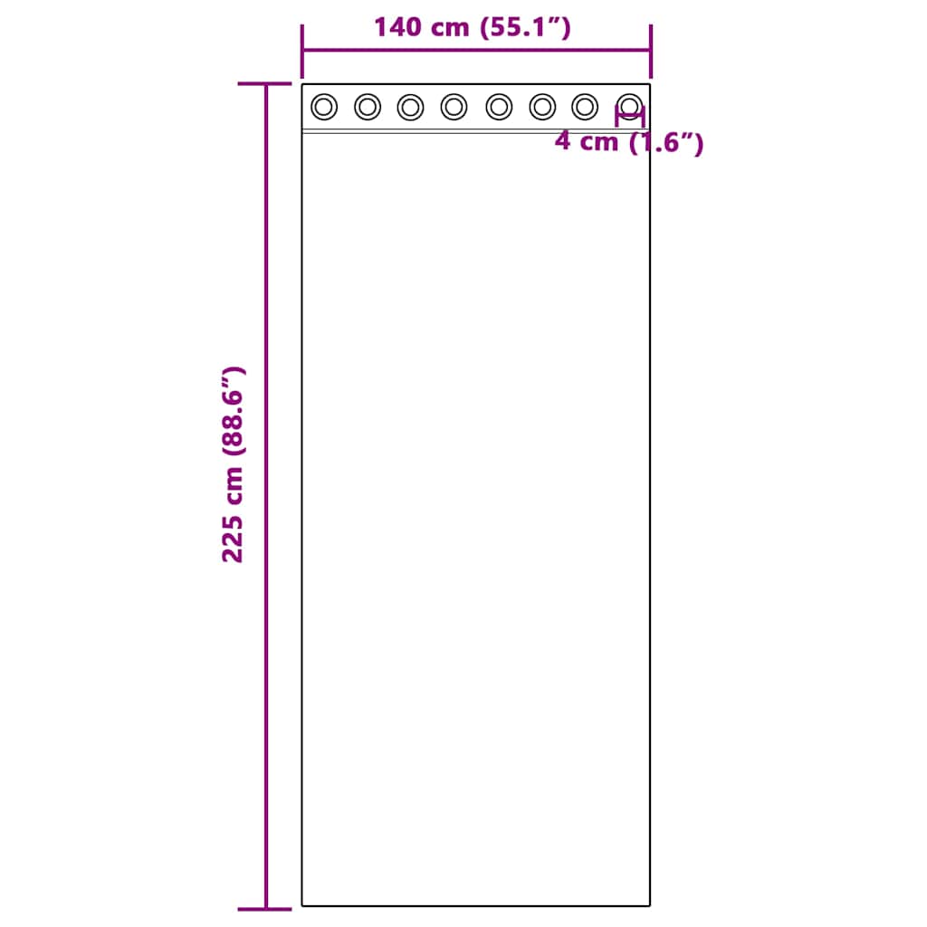 vidaXL Tende in Voile con Occhielli 2 pz Marrone 140x225 cm