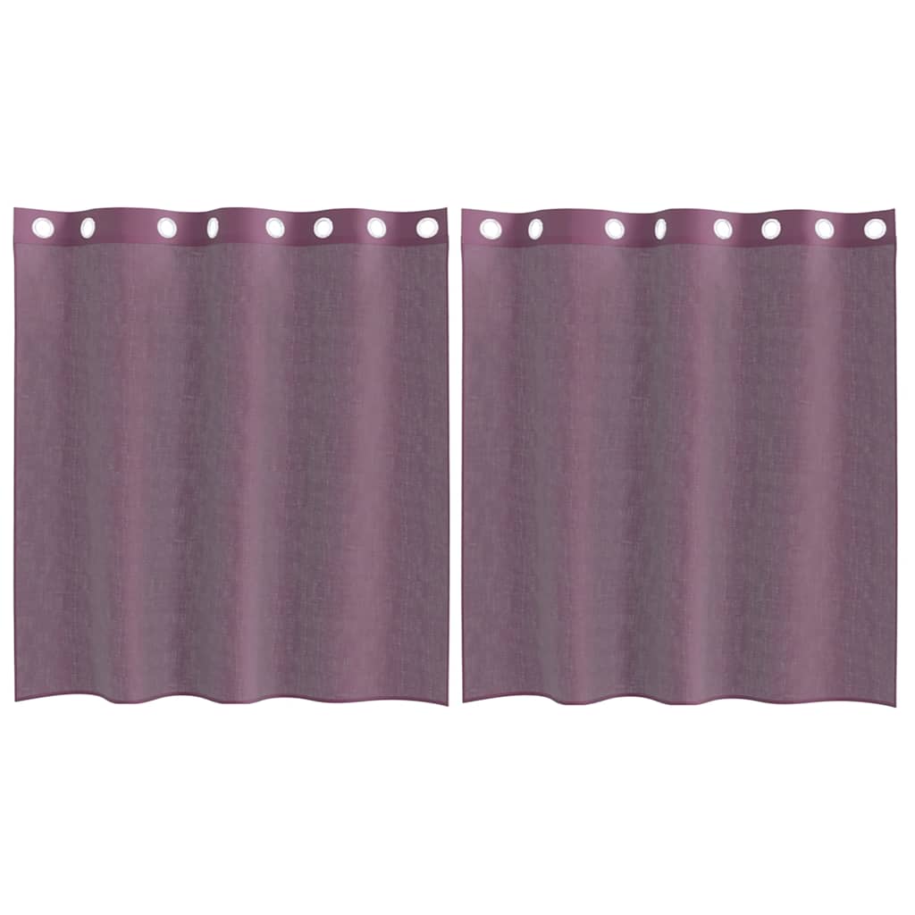 vidaXL Tende in Voile con Occhielli 2 pz Viola 140x140 cm