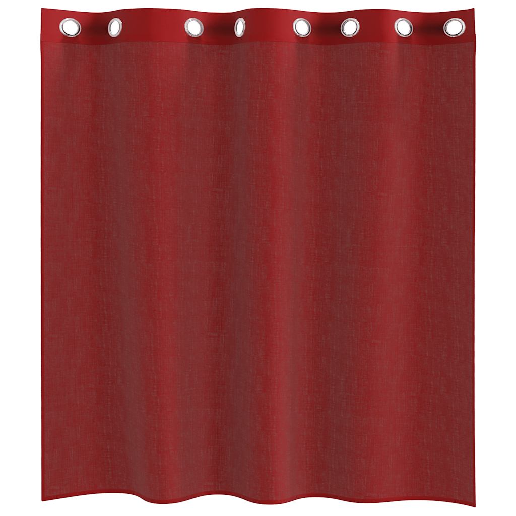 vidaXL Tende in Voile con Occhielli 2 pz Rosso Vino