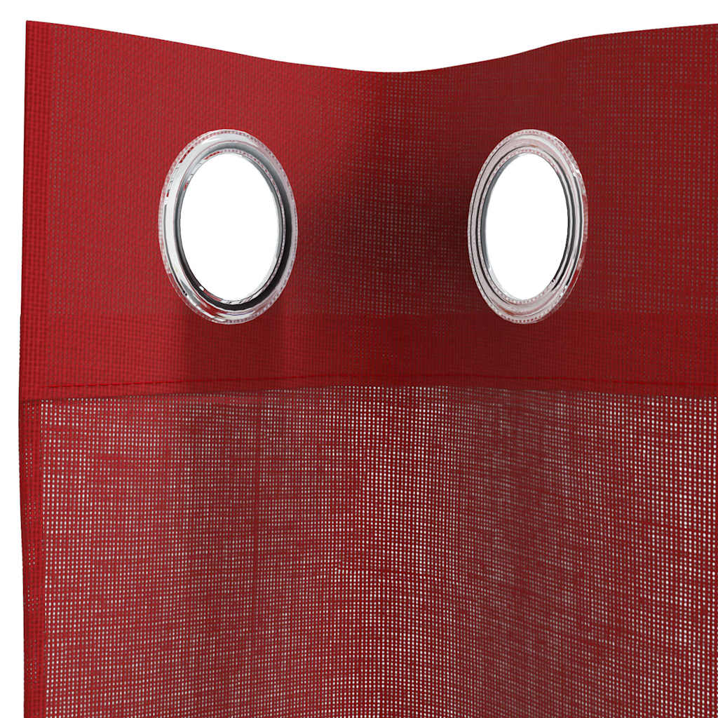 vidaXL Tende in Voile con Occhielli 2 pz Rosso Vino