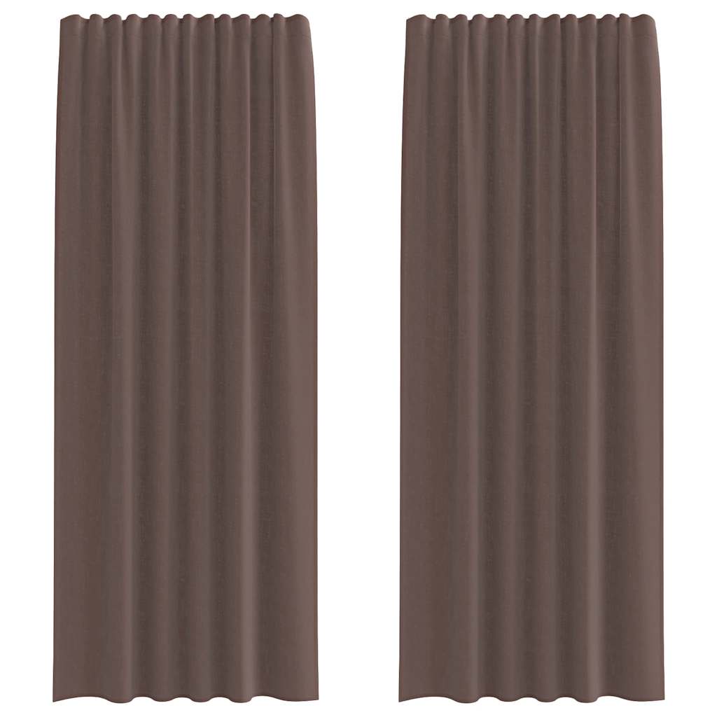 vidaXL Tende in Voile con Linguetta 2 pz Marrone