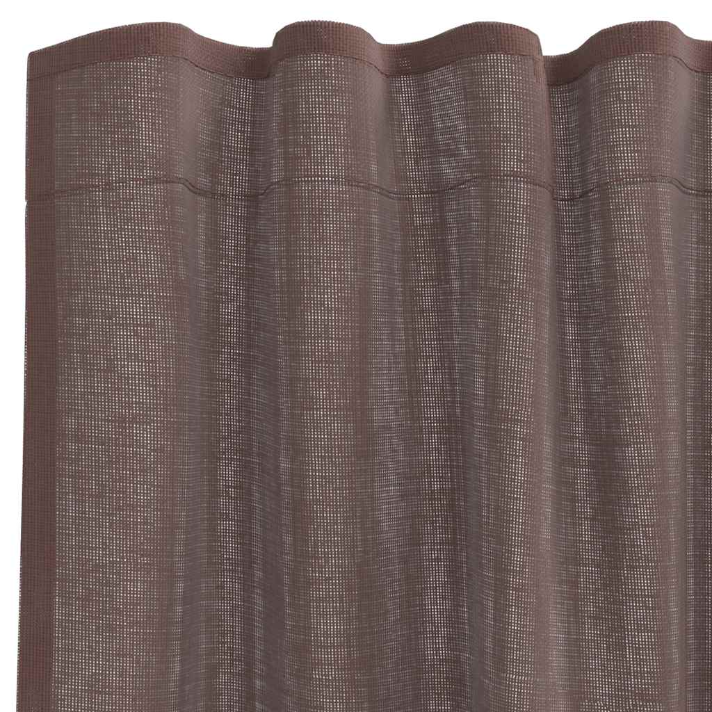 vidaXL Tende in Voile con Linguetta 2 pz Marrone