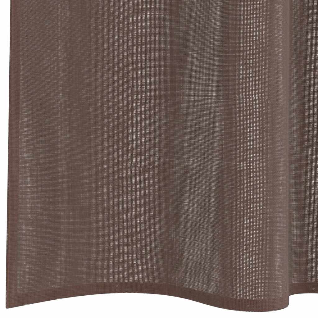 vidaXL Tende in Voile con Linguetta 2 pz Marrone