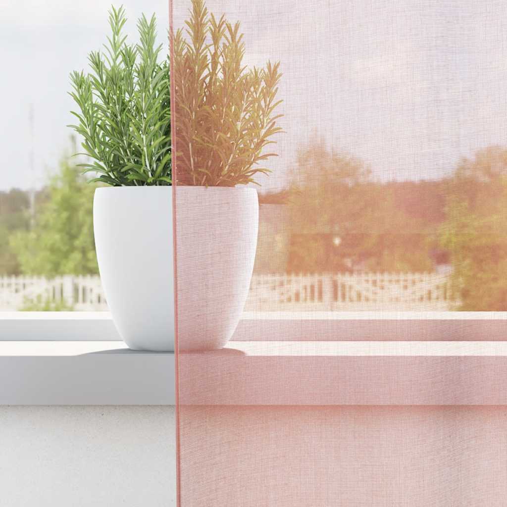vidaXL Tende in Voile con Passanti 2 pz Rosa 140x175 cm