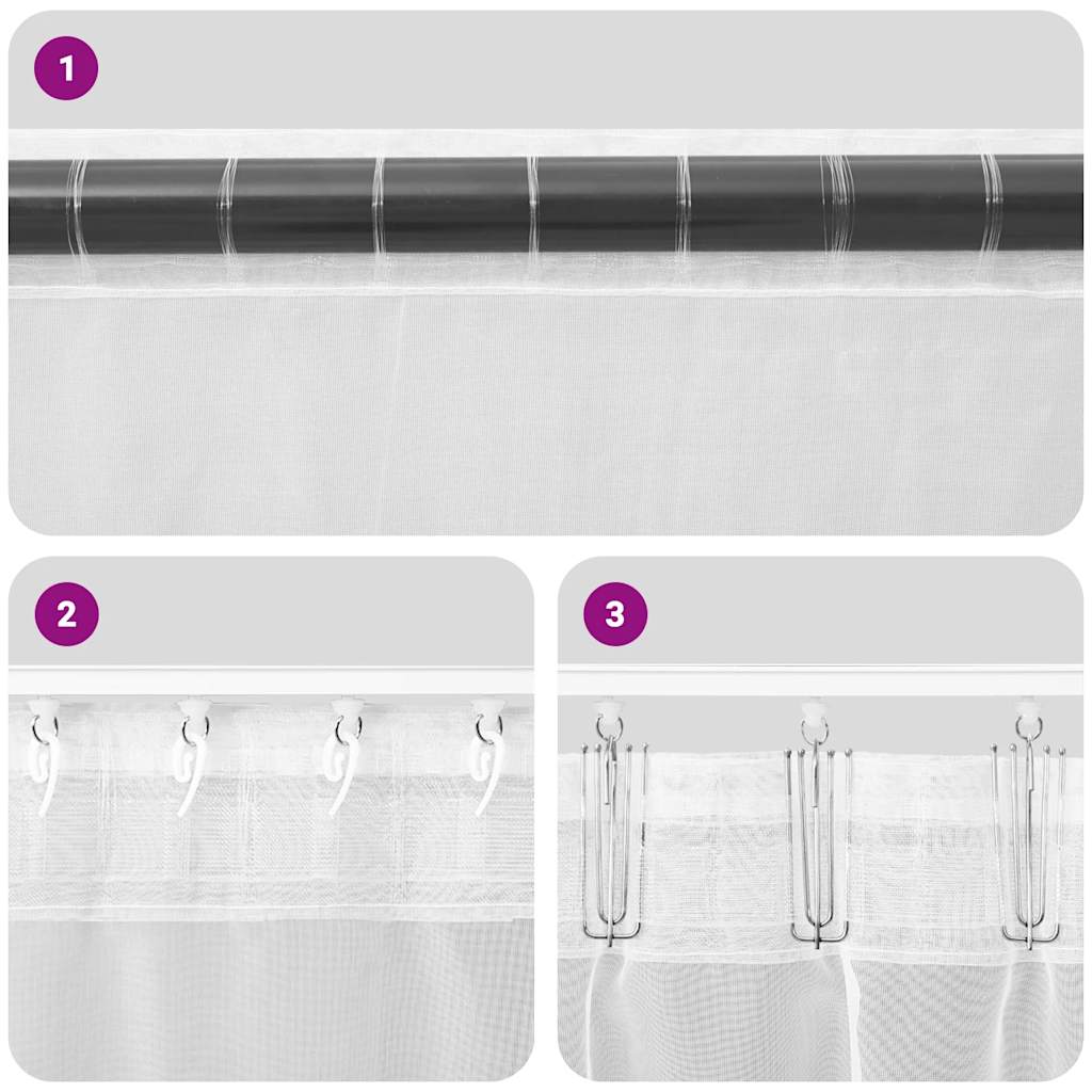 vidaXL Tende in Voile con Passanti 2 pz Rosa 140x175 cm