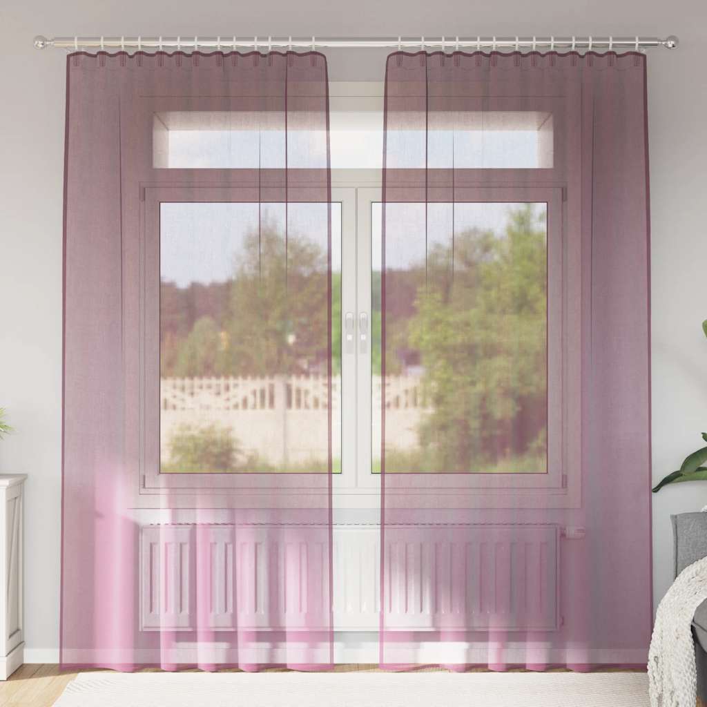 vidaXL Tende in Voile con Passanti 2 pz Viola 140x225 cm