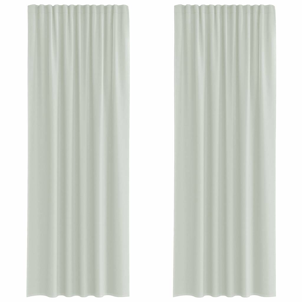 vidaXL Tende in Voile con Passanti 2 pz Grigio Chiaro 140x260 cm