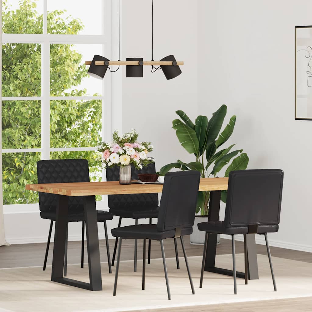 vidaXL Sedie da Pranzo 4 pz Nere in Similpelle