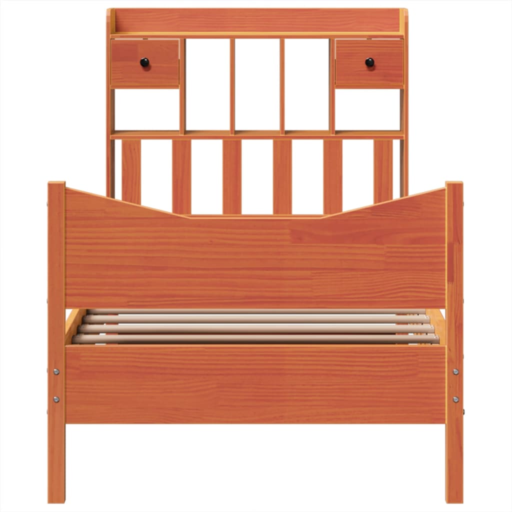 vidaXL Letto senza Materasso Marrone Cera 75x190 cm in Legno di Pino VIDAXL