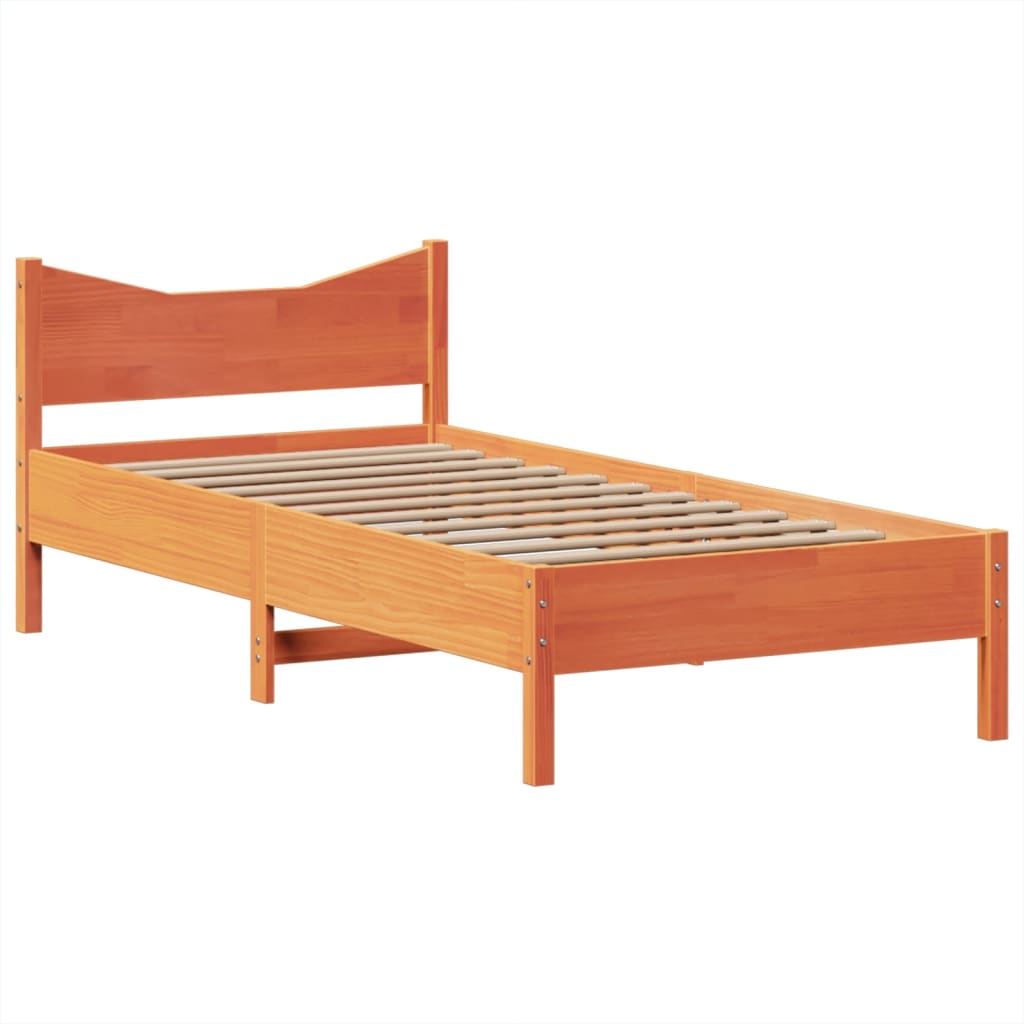 vidaXL Letto senza Materasso Marrone Cera 75x190 cm in Legno di Pino VIDAXL