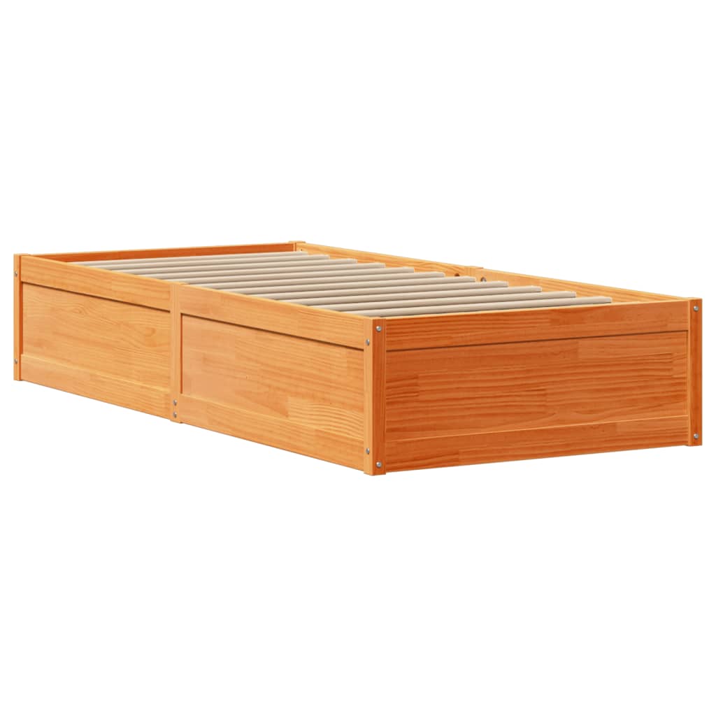 vidaXL Letto senza Materasso Marrone Cera 75x190 cm in Legno di Pino VIDAXL