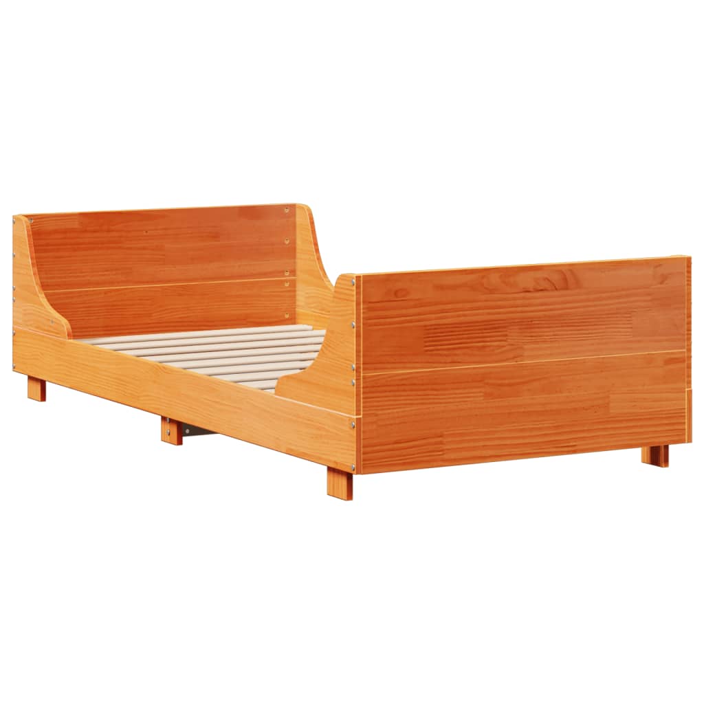 vidaXL Letto senza Materasso Marrone Cera 75x190 cm in Legno di Pino VIDAXL